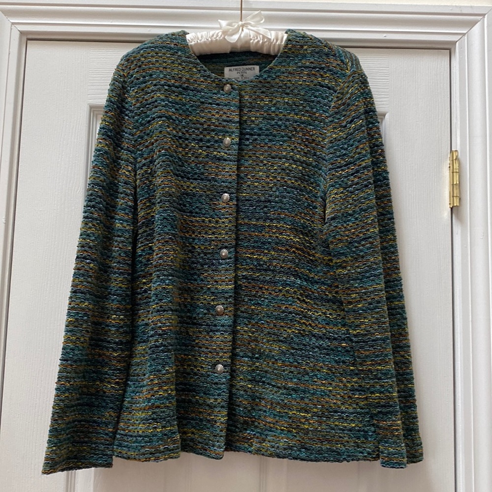 VTG Alfred Dunner Multicolored Lightweight Jacket, Size 14 Petite